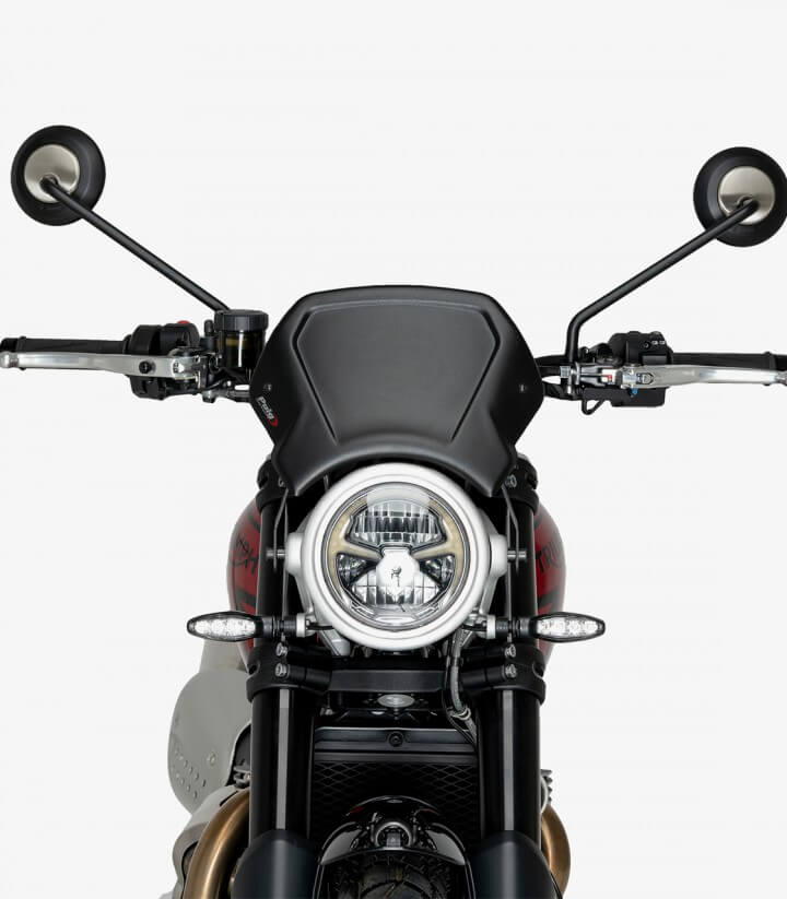 Placa frontal de aluminio pintada en negro Puig Triumph Scrambler 1200X (24-25) 22224N