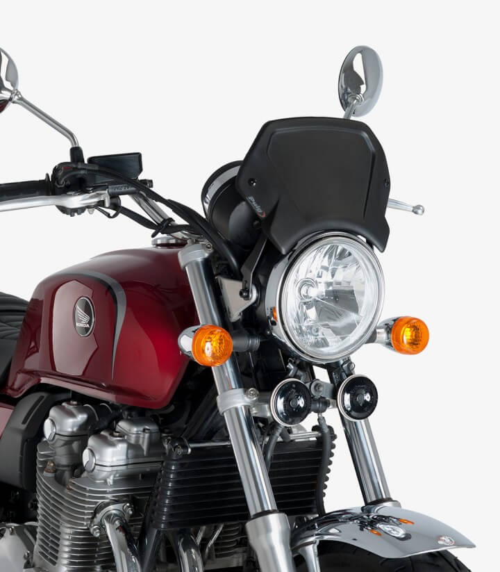 Black-Painted Front Aluminum Plate Puig for various models 3593N