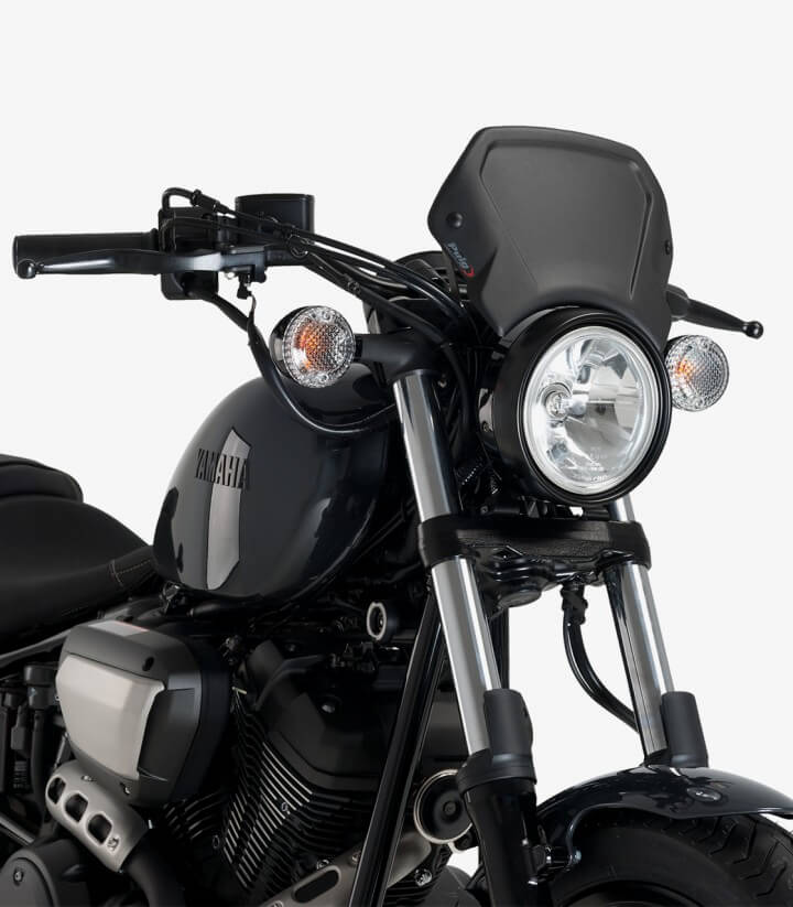 Frontplatte aus Aluminium, schwarz lackiert Puig Yamaha XV950 (14-20) 3813N