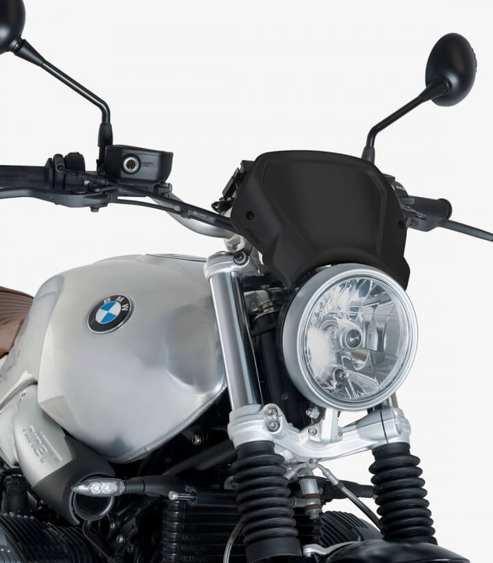 Placa frontal de aluminio pintada en negro Puig BMW R NINET (14-24) 9798N