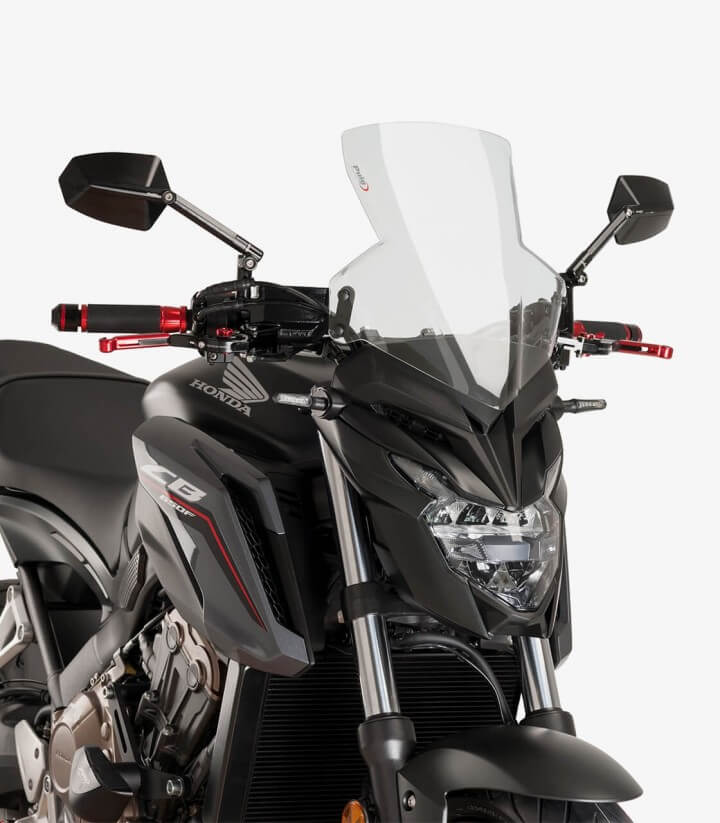 Honda CB650F Puig Naked New Generation Sport Transparent Windshield 9687W