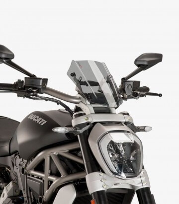 Ducati X Diavel/S Puig Naked Sport Adjustable Smoked Windshield 8921H