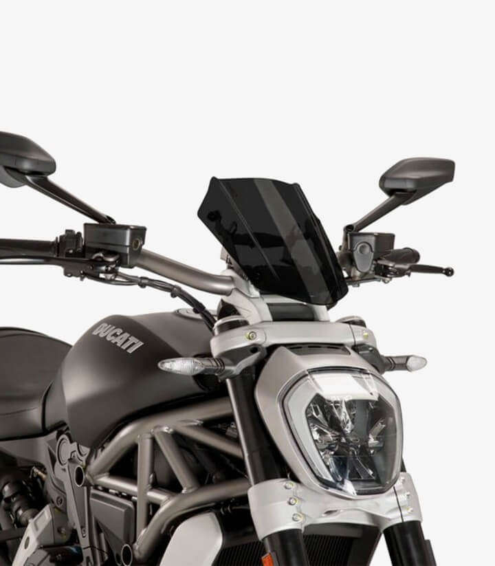 Windschild Puig New Generation Sport verstellbar Ducati X Diavel (16-24) Dunkel getönt 8921F