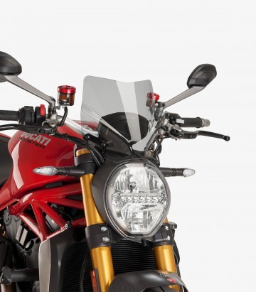 Ducati Monster 797/821/1200/R/S (2014 - 2020) Puig New Generation Sport Smoked Windshield 7013H