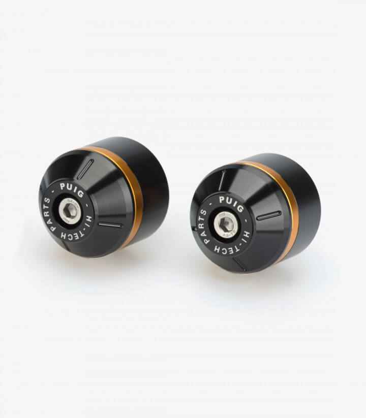 Contrapesos Cortos con aro Puig color Negro para Aprilia RS 457/660 (21-25)