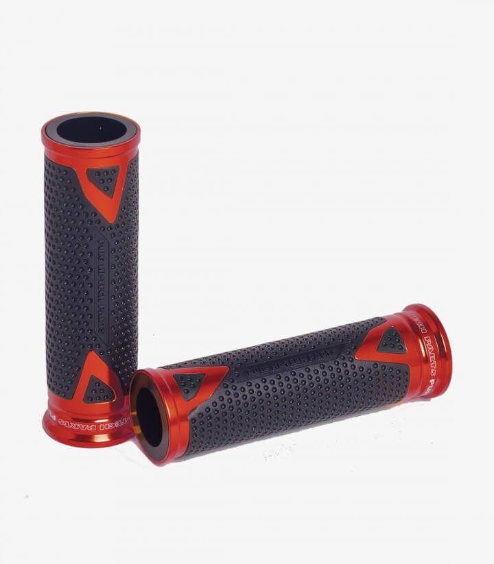 Red Radikal motorcycle grips by Puig