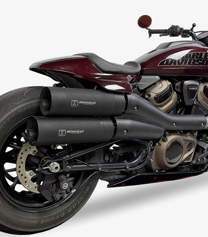Auspuff Ironhead HC2-2B für Harley-Davidson Sportster S 1250 (RA1) (21-24) in der Farbe Schwarz