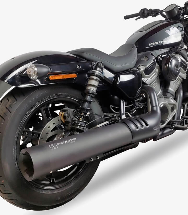 Auspuff Ironhead HC2-2B für Harley-Davidson Nightster 975 (RB1/RB1R) (22-24) in der Farbe Schwarz