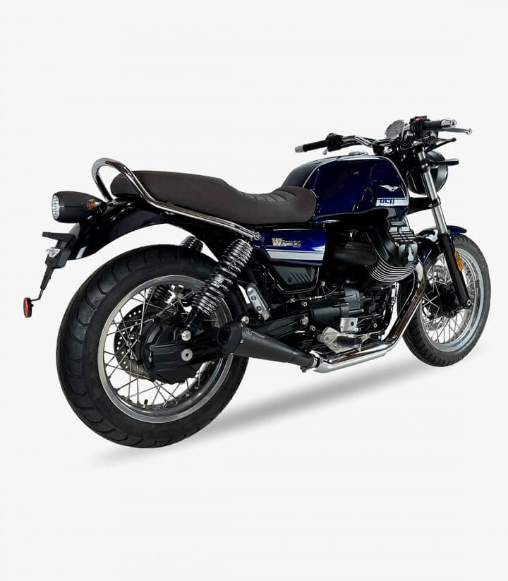 Ironhead OVC11SB exhaust for Moto Guzzi V7 850 Special / Stone color Black