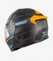 Casco Modular NZI Combi 3 Duo Metric Antracita, Azul y Naranja Mate