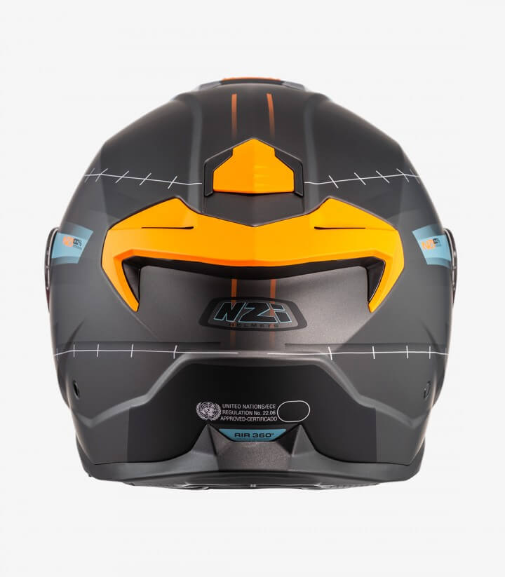 Klapphelm NZI Combi 3 Duo Metric Anthrazit, Blau und Mattorange