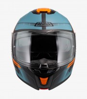 Casco Modular NZI Combi 3 Duo Metric Antracita, Azul y Naranja Mate