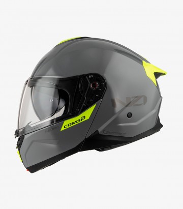 Casco Modular NZI Combi 3 Duo Solid Gris y Amarillo