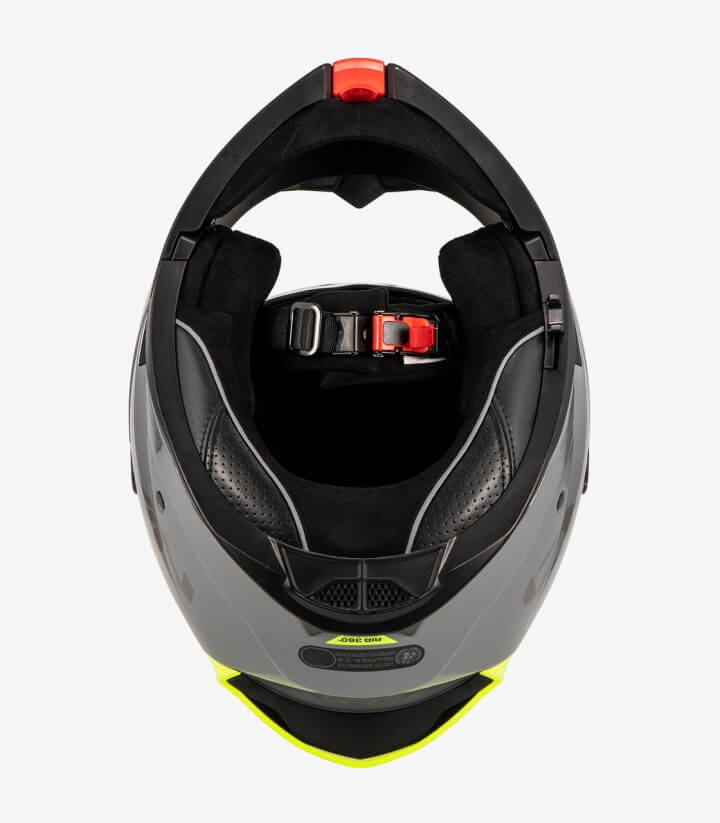 Casco Modular NZI Combi 3 Duo Solid Gris y Amarillo