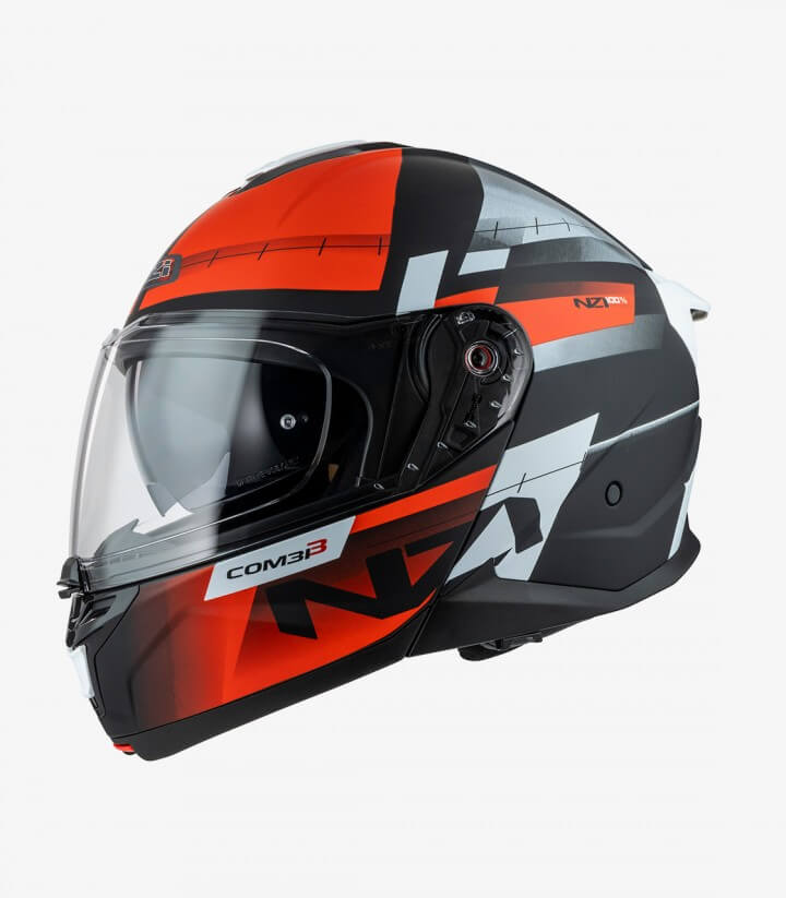 Klapphelm NZI Combi 3 Duo Metric Schwarz, Rot und Mattweiß