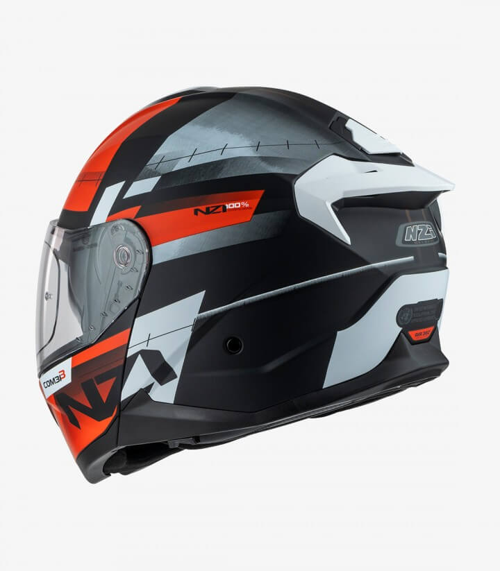 Klapphelm NZI Combi 3 Duo Metric Schwarz, Rot und Mattweiß