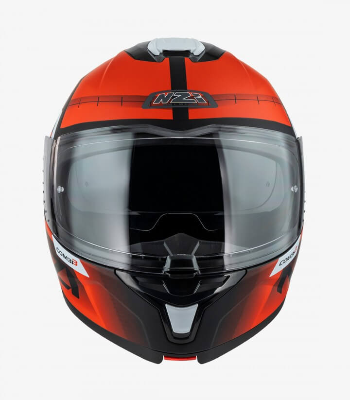 Casco Modular NZI Combi 3 Duo Metric Negro, Rojo y Blanco Mate