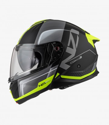 Casco Modular NZI Combi 3 Duo Orbe Negro, Antracita y Amarillo Mate