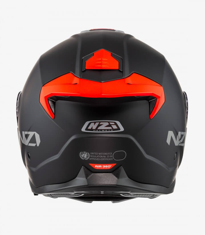 NZI Combi 3 Duo Solid Black and Red Matt Modular Helmet