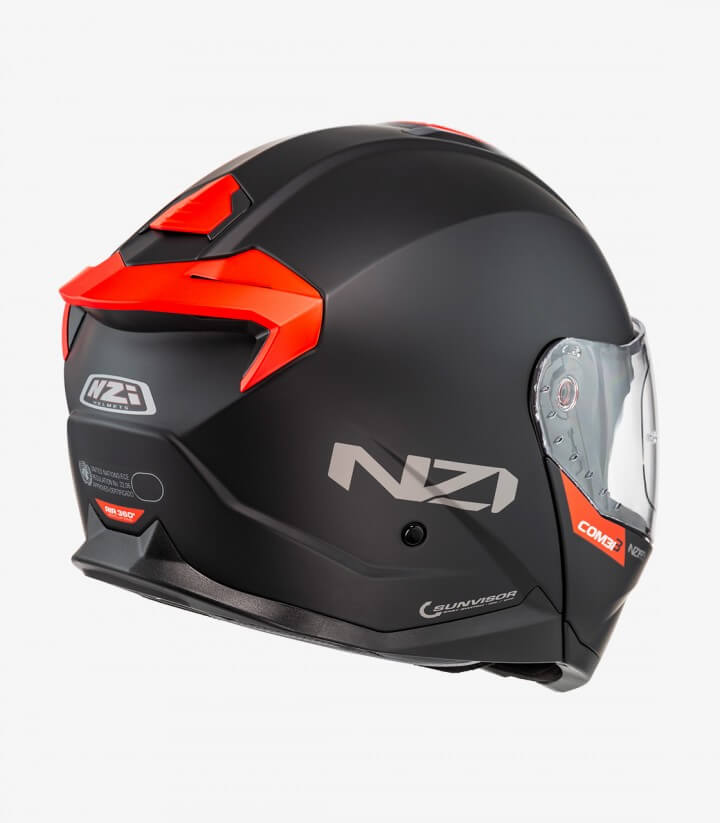 Klapphelm NZI Combi 3 Duo Solid Schwarz und Mattrot