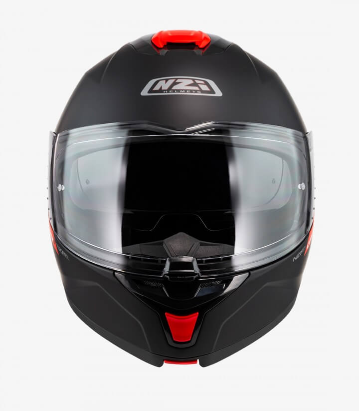Casco Modular NZI Combi 3 Duo Solid Negro y Rojo Mate