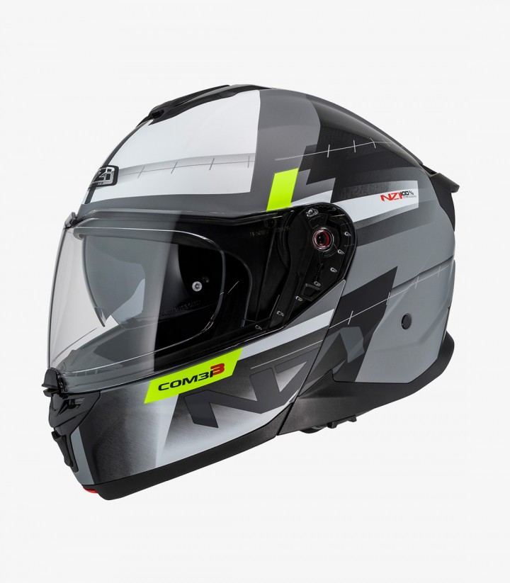NZI Combi 3 Duo Metric Nardo Grey, White and Black Matt Modular Helmet