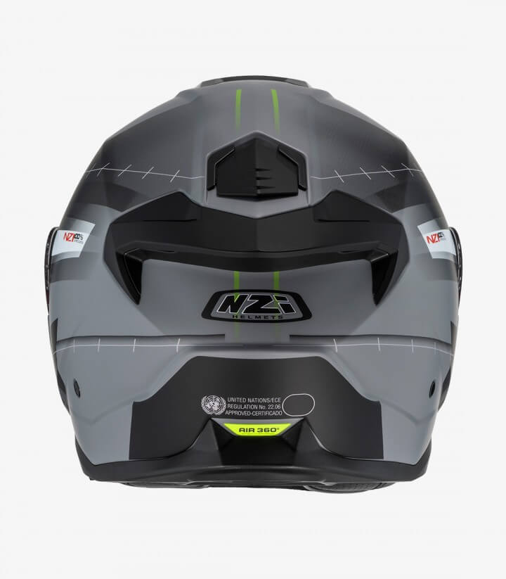 Casco Modular NZI Combi 3 Duo Metric Gris Nardo, Blanco y Negro Mate