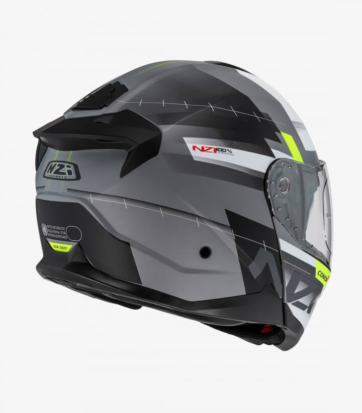 Klapphelm NZI Combi 3 Duo Metric Nardo-Grau, Weiß und Mattschwarz