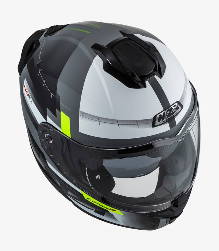 Klapphelm NZI Combi 3 Duo Metric Nardo-Grau, Weiß und Mattschwarz