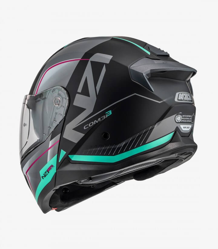 NZI Combi 3 Duo Orbe Black, Anthracite and Turquoise Matt Modular Helmet