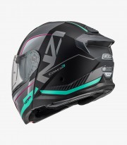 Casco Modular NZI Combi 3 Duo Orbe Negro, Antracita y Turquesa Mate