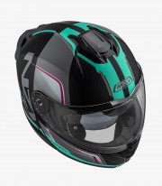 Casco Modular NZI Combi 3 Duo Orbe Negro, Antracita y Turquesa Mate