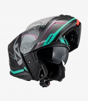 Casco Modular NZI Combi 3 Duo Orbe Negro, Antracita y Turquesa Mate