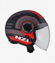 Casco Jet NZI Ringway 2 Duo Antera Antracita y rojo mate