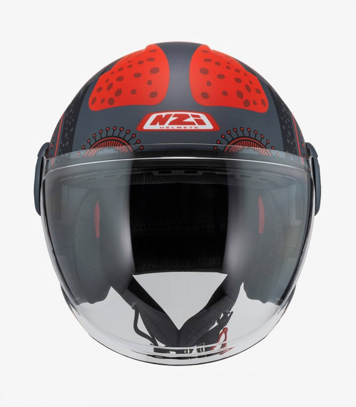 Casco Jet NZI Ringway 2 Duo Antera Antracita y rojo mate
