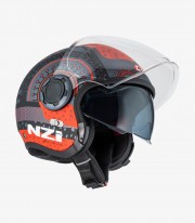 Casco Jet NZI Ringway 2 Duo Antera Antracita y rojo mate