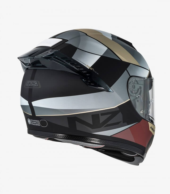 NZI Eurus 4 Stream Duo Vanguard Black, sand, and red Full Face Helmet