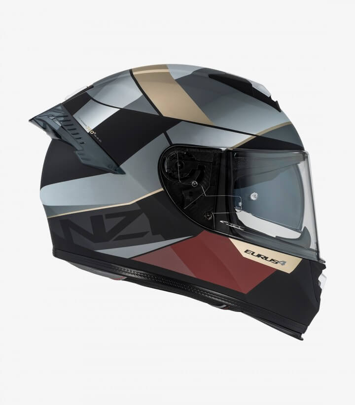 NZI Eurus 4 Stream Duo Vanguard Black, sand, and red Full Face Helmet