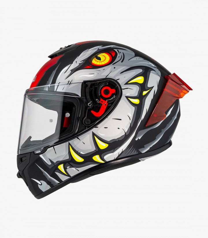Casco Integral NZI Trendy 3 Stream Raptor Negro, gris y rojo + visor tintado