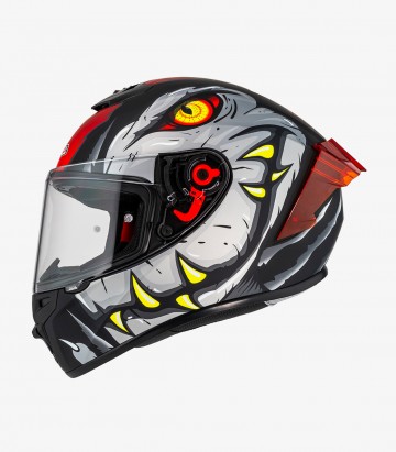 Integralhelm NZI Trendy 3 Stream Raptor Schwarz, Grau und Rot + getöntes Visier