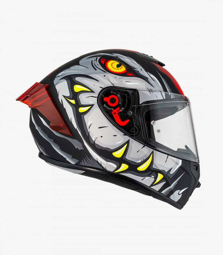 Casco Integral NZI Trendy 3 Stream Raptor Negro, gris y rojo + visor tintado