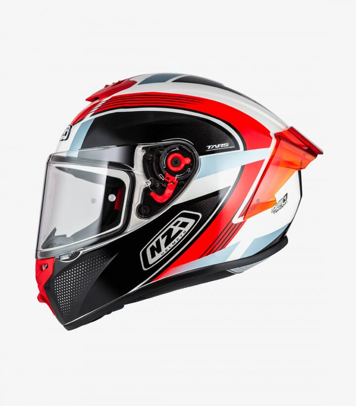 Integralhelm NZI Trendy 3 Stream Rapid Weiß, Rot und Blau + getöntes Visier