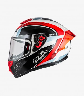 Integralhelm NZI Trendy 3 Stream Rapid Weiß, Rot und Blau + getöntes Visier