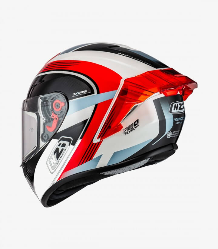 Casco Integral NZI Trendy 3 Stream Rapid Blanco, rojo y azul + visor tintado
