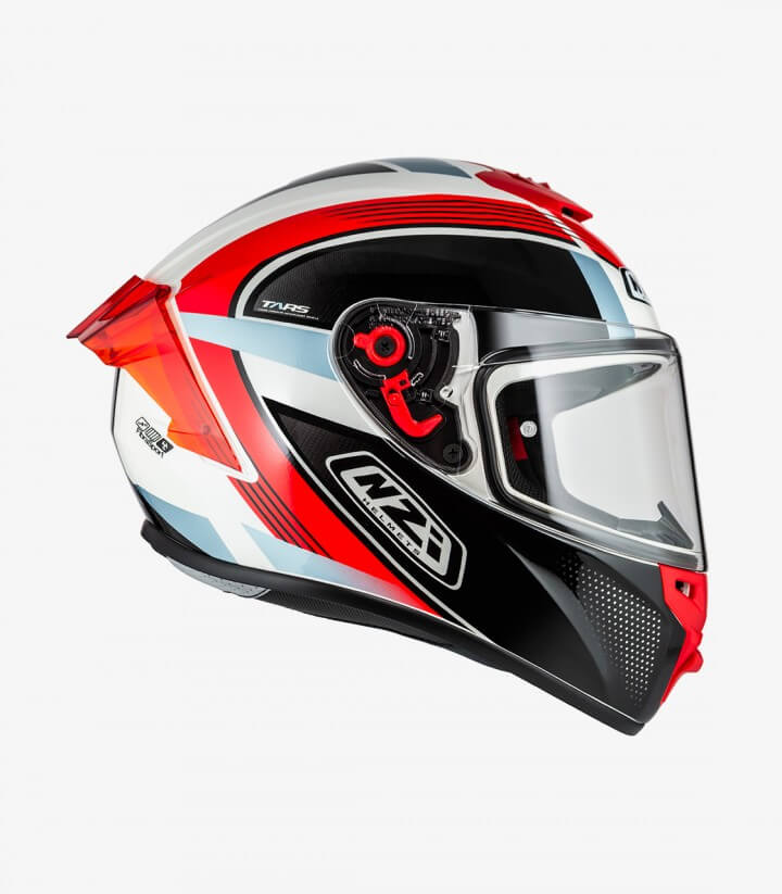 NZI Trendy 3 Stream Rapid White, red, and blue + tinted visor Full Face Helmet