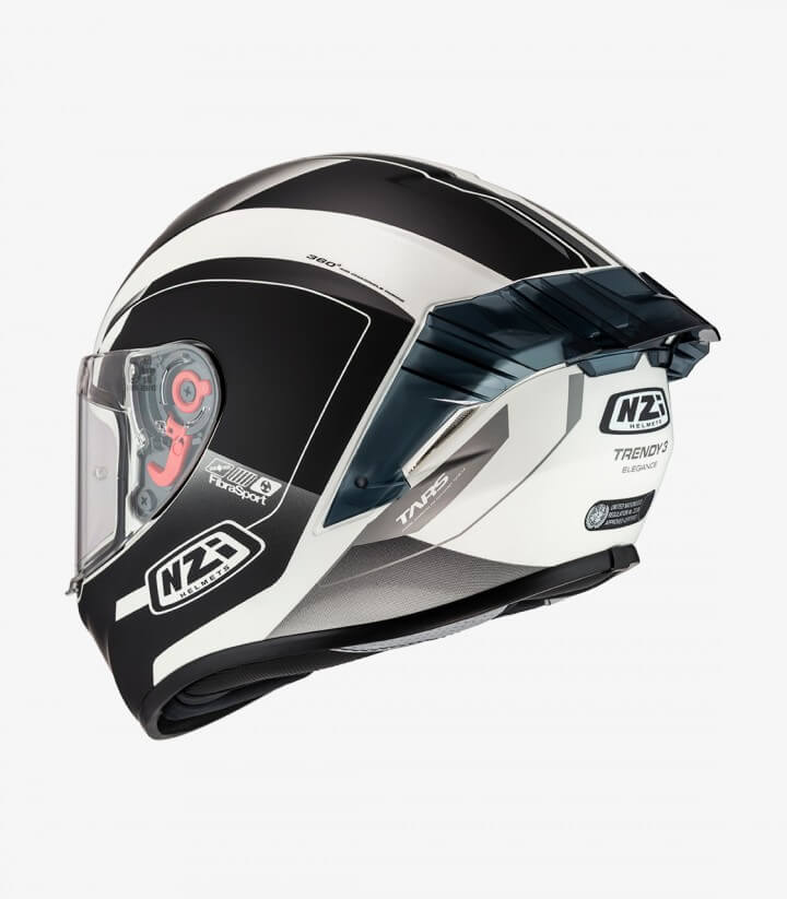 Integralhelm NZI Trendy 3 Stream Elegance Weiß und Schwarz + getöntes Visier