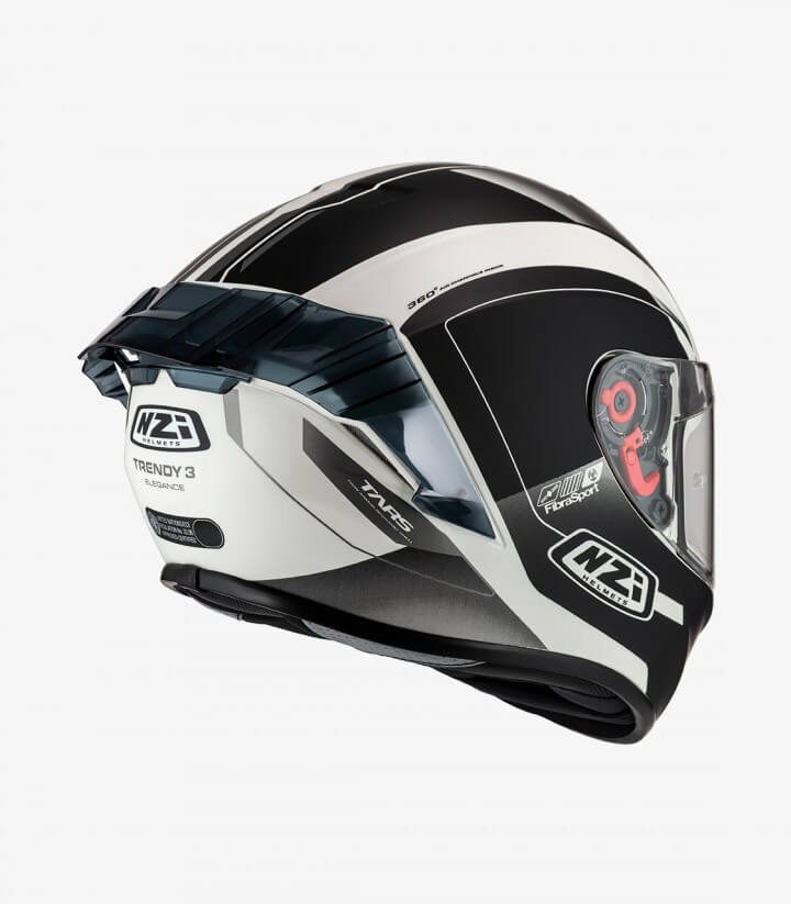 Casco Integral NZI Trendy 3 Stream Elegance Blanco y negro + visor tintado