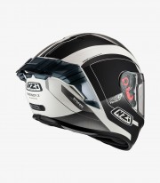 NZI Trendy 3 Stream Elegance Black and white + tinted visor Full Face Helmet