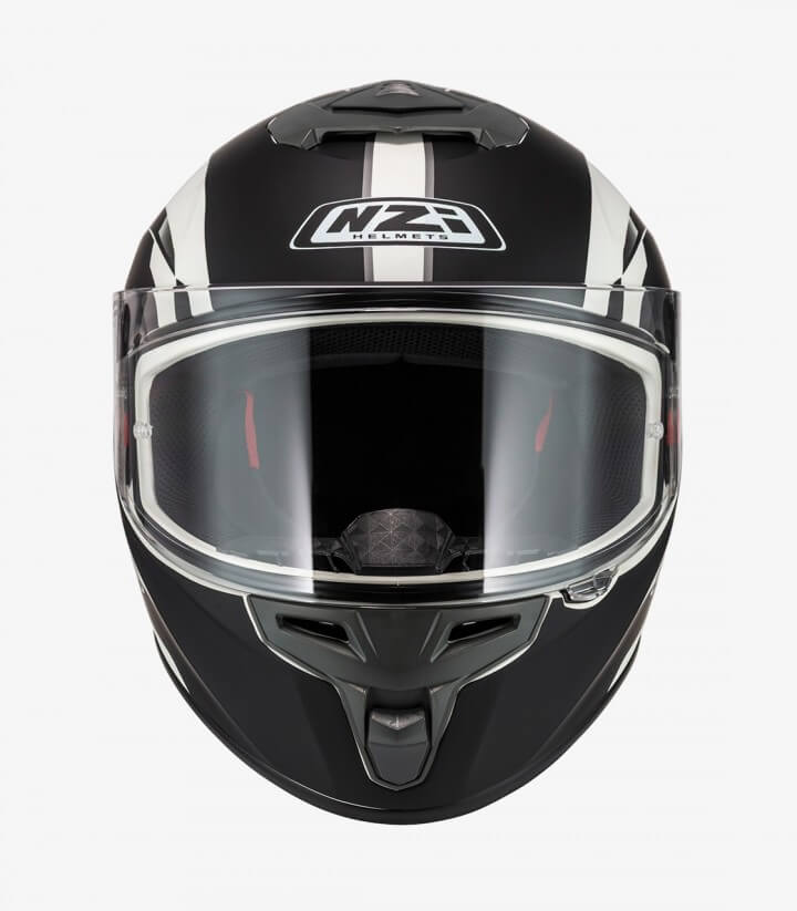 NZI Trendy 3 Stream Elegance Black and white + tinted visor Full Face Helmet