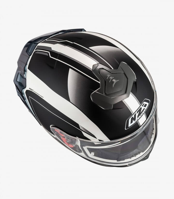 NZI Trendy 3 Stream Elegance Black and white + tinted visor Full Face Helmet